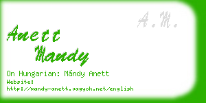 anett mandy business card